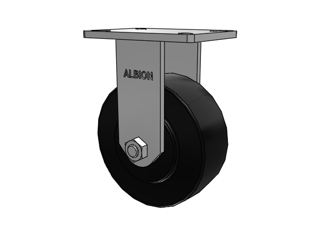 410 Series Top Plate Rigid Caster with 8 x 3 Black Polymer NX - Trionix High Impact Polymer Wheel
