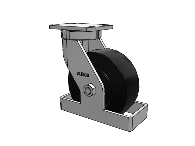 410 Series Top Plate Swivel Caster with 8 x 3 Black Polymer NX - Trionix High Impact Polymer Wheel