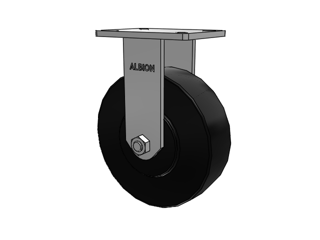 410 Series Top Plate Rigid Caster with 10 x 3 Black Polymer NX - Trionix High Impact Polymer Wheel