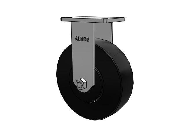 410 Series Top Plate Rigid Caster with 10 x 3 Black Polymer NX - Trionix High Impact Polymer Wheel