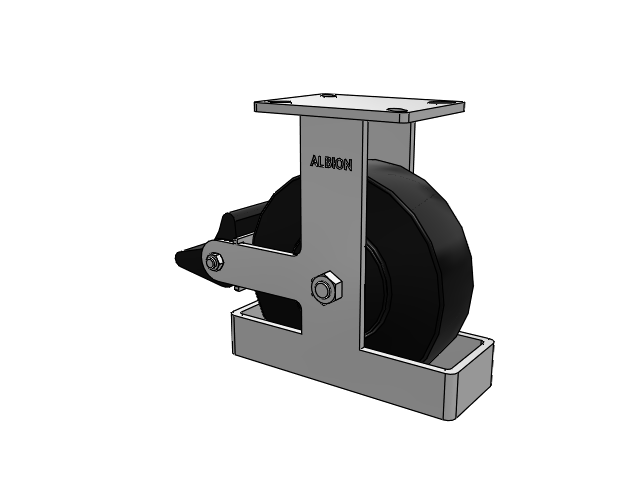 410 Series Top Plate Rigid Caster with 10 x 3 Black Polymer NX - Trionix High Impact Polymer Wheel and Poly Lock Integrated Brake