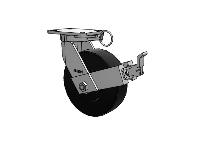 410 Series Top Plate Swivel Caster with 10 x 3 Black Polymer NX - Trionix High Impact Polymer Wheel and Face Brake