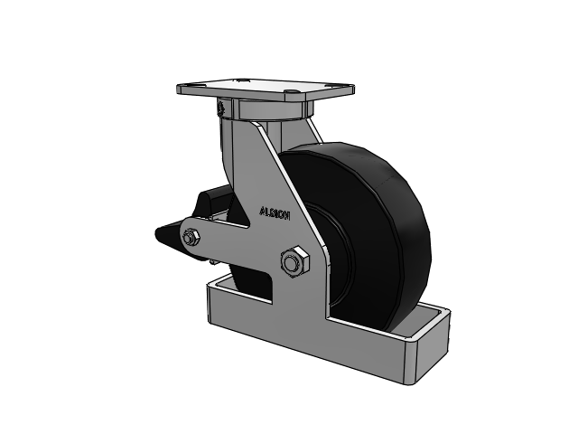 410 Series Top Plate Swivel Caster with 10 x 3 Black Polymer NX - Trionix High Impact Polymer Wheel and Poly Lock Integrated Brake
