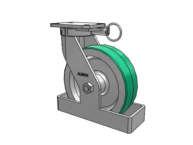 410 Series Top Plate Swivel Caster with 10 x 3 Green Tread on Aluminum Core PD - Polyurethane (Aluminum Core) Wheel