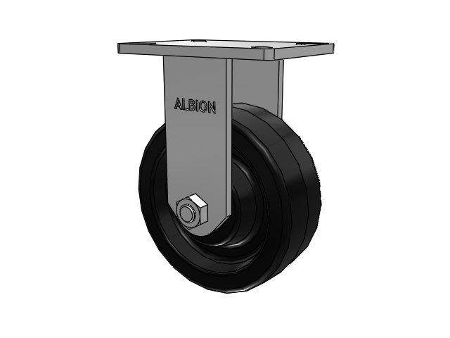 410 Series Top Plate Rigid Caster with 8 x 3 Black Phenolic Resin TM - Phenolic Wheel