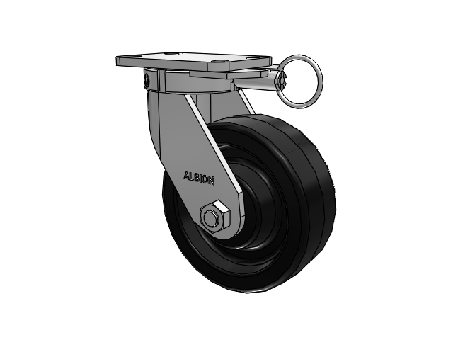 410 Series Top Plate Swivel Caster with 8 x 3 Black Phenolic Resin TM - Phenolic Wheel