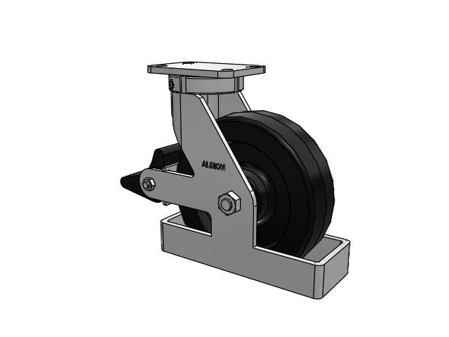 410 Series Top Plate Swivel Caster with 10 x 3 Black Phenolic Resin TM - Phenolic Wheel and Poly Lock Integrated Brake