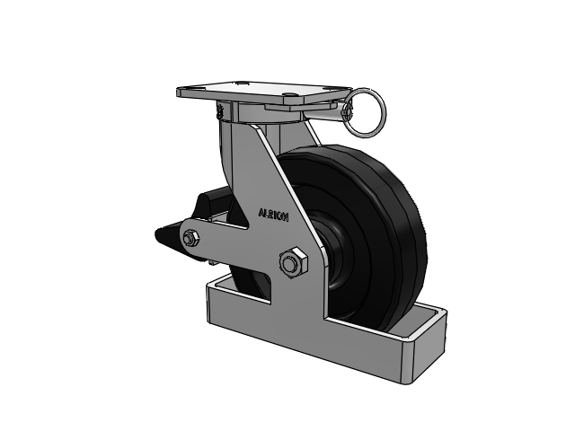 410 Series Top Plate Swivel Caster with 10 x 3 Black Phenolic Resin TM - Phenolic Wheel and Poly Lock Integrated Brake