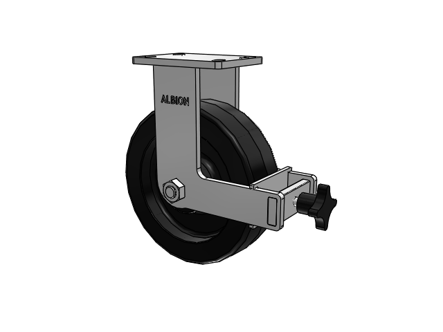 410 Series Top Plate Rigid Caster with 10 x 3 Black Phenolic Resin TM - Phenolic Wheel and Face Brake