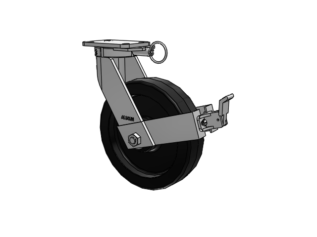 410 Series Top Plate Swivel Caster with 12 x 3 Black Phenolic Resin TM - Phenolic Wheel and Face Brake