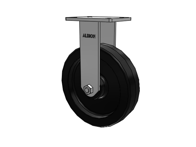 410 Series Top Plate Rigid Caster with 12 x 3 Black Phenolic Resin TM - Phenolic Wheel