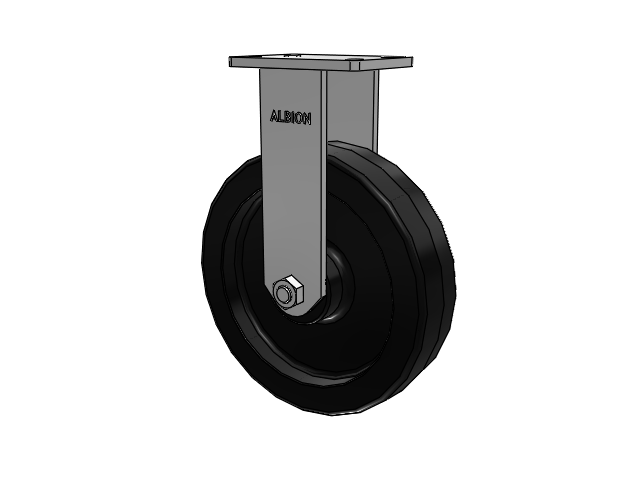 410 Series Top Plate Rigid Caster with 12 x 3 Black Phenolic Resin TM - Phenolic Wheel