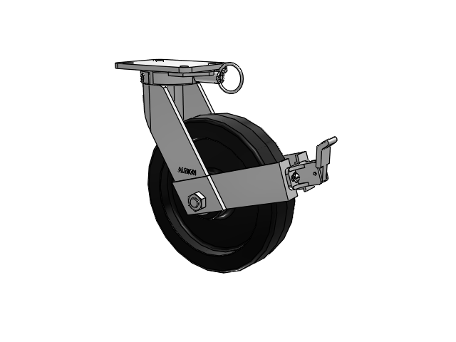 410 Series Top Plate Swivel Caster with 12 x 3 Black Phenolic Resin TM - Phenolic Wheel and Face Brake