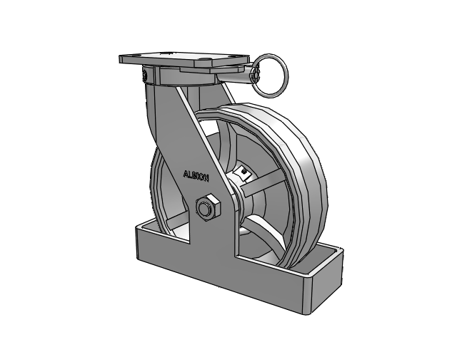 410 Series Top Plate Swivel Caster with 10 x 3 Silver Enamel Paint VG - Cast Iron V-Groove Wheel