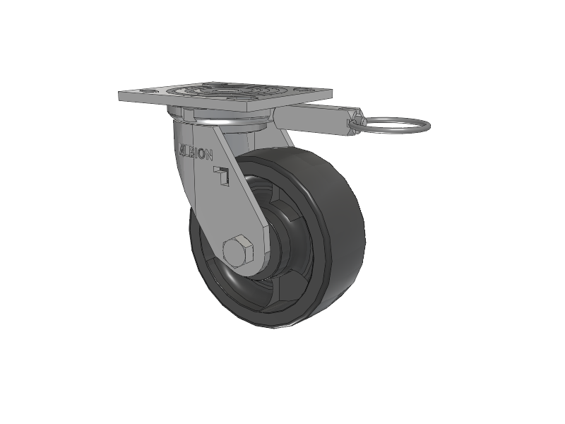 16 Series Top Plate Swivel Caster with 5 x 2 Dark Grey Nylon DT - Heavy Duty Glass-Filled Nylon Wheel