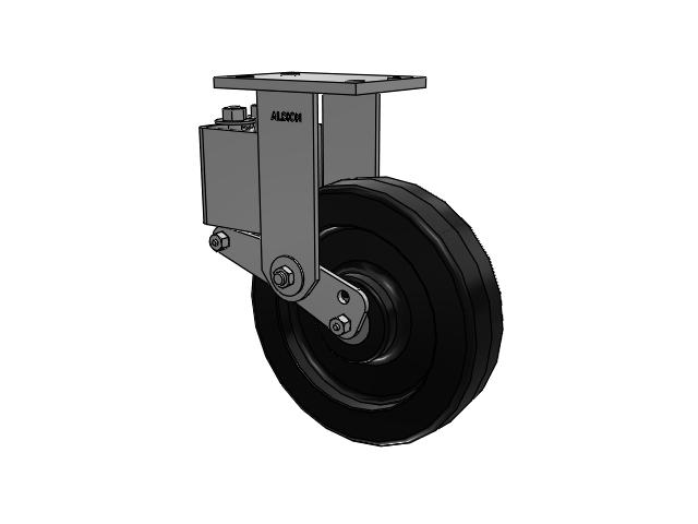42 Series Top Plate Rigid Caster with 10 x 2.5 Black Phenolic Resin TM - Phenolic Wheel