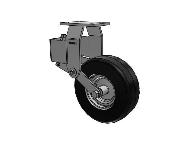 44 Series Top Plate Rigid Caster with 12 x 4 Black Rubber SF Pneumatic Rubber Wheel