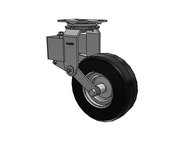 44 Series Top Plate Swivel Caster with 12 x 4 Black Rubber SF Pneumatic Rubber Wheel