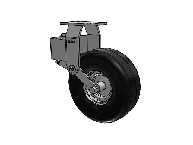 44 Series Top Plate Rigid Caster with 14 x 5.3 Black Rubber SF Pneumatic Rubber Wheel