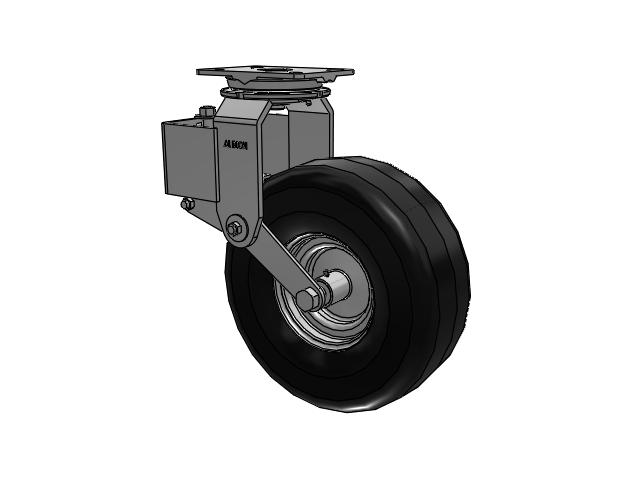 44 Series Top Plate Swivel Caster with 14 x 5.3 Black Rubber SF Pneumatic Rubber Wheel