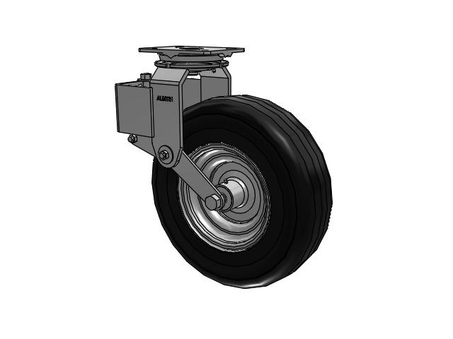 44 Series Top Plate Swivel Caster with 16 x 4.6 Black Rubber SF Pneumatic Rubber Wheel