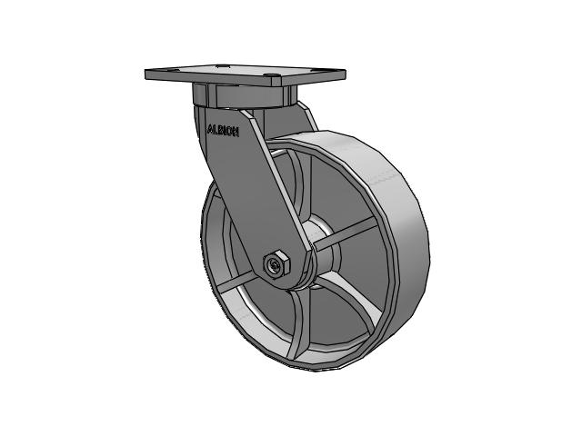 470 Series Top Plate Swivel Caster with 10 x 3 Grey Enamel CA - Cast Iron Wheel