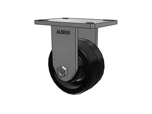 470 Series Top Plate Rigid Caster with 6 x 3 Black Phenolic Resin TM - Phenolic Wheel