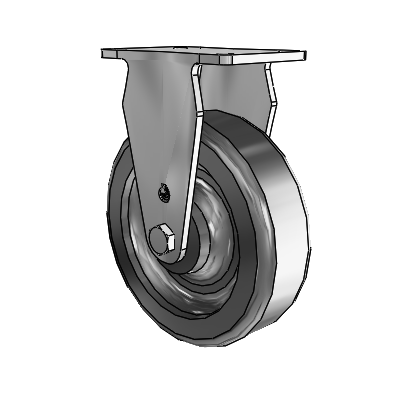 30 Series Top Plate Zinc Rigid Caster with 5 x 1.5 Phenolic Wheel