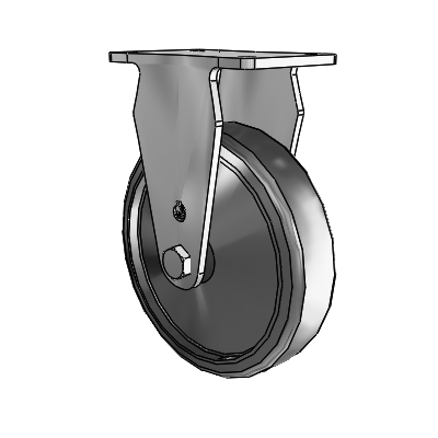 30 Series Top Plate Zinc Rigid Caster with 5 x 1.25 Cushion Rubber Wheel