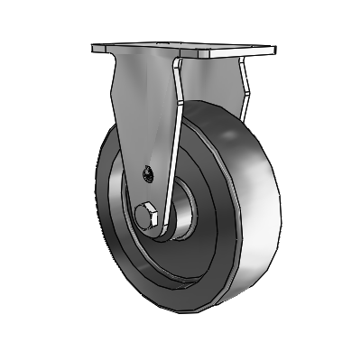 30 Series Top Plate Zinc Rigid Caster with 5 x 1.5 Hi-Temp Resin Wheel