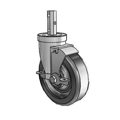 30 Series Octagon Stem Zinc Swivel Caster with 5 x 1.5 Phenolic Wheel and VertiLoc Brake