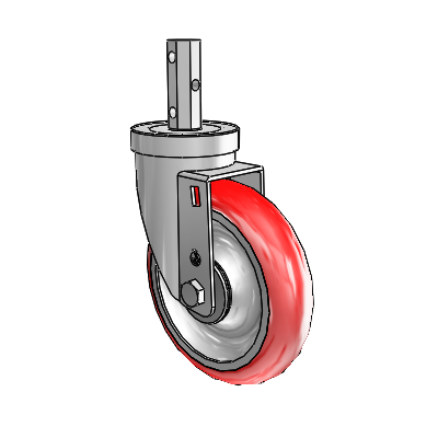 30 Series Octagon Stem Zinc Swivel Caster with 5 x 1.25 Advantage Heat (Round) Wheel