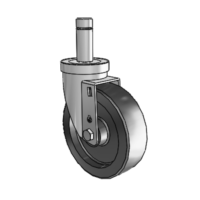 30 Series Grip Ring Zinc Swivel Caster with 5 x 1.5 Hi-Temp Resin Wheel