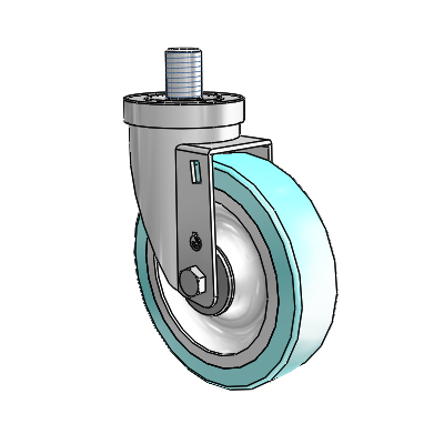 30 Series Threaded Stem Zinc Swivel Caster with 5 x 1.25 Advantage Health Wheel