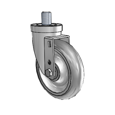 30 Series Threaded Stem Zinc Swivel Caster with 5 x 1.25 Advantage TPR (Round) Wheel