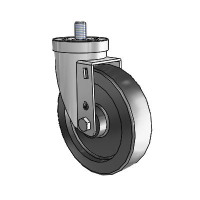 30 Series Threaded Stem Zinc Swivel Caster with 5 x 1.25 Polyolefin Wheel