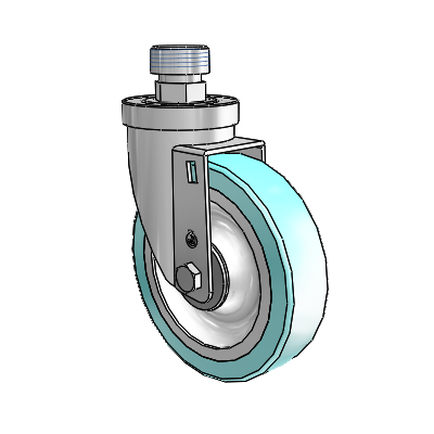 30 Series Pipe Thread Stem Zinc Swivel Caster with 5 x 1.25 Advantage Health Wheel