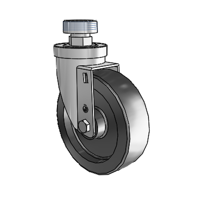 30 Series Pipe Thread Stem Zinc Swivel Caster with 5 x 1.5 Hi-Temp Resin Wheel