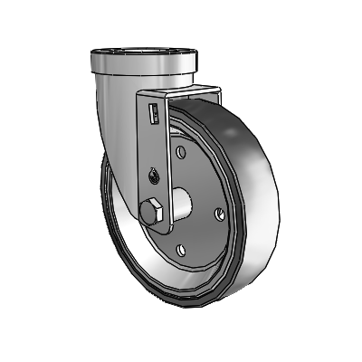 30 Series Hollow Kingpin Zinc Swivel Caster with 5 x 1.25 Welded Disc Polyurethane Wheel