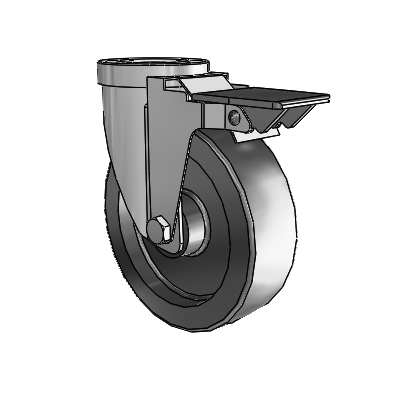 30 Series Hollow Kingpin Zinc Swivel Caster with 5 x 1.5 Hi-Temp Resin Wheel and PosiLoc Brake