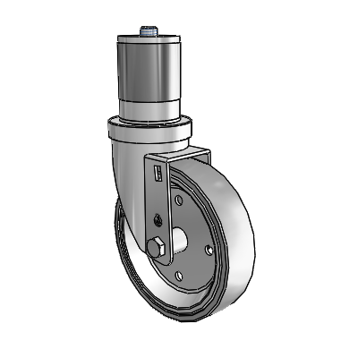 30 Series Expanding Adapter Zinc Swivel Caster with 5 x 1.25 Welded Disc Rubber (Grey) Wheel