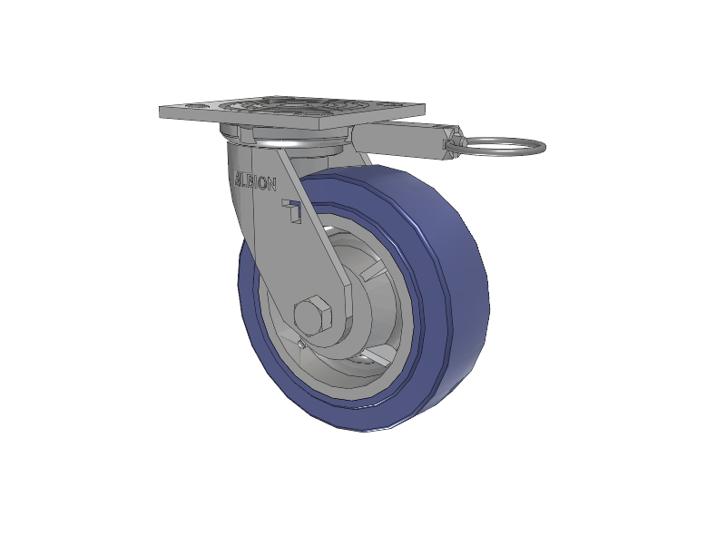 16 Series Top Plate Swivel Caster with 6 x 2 Blue HF - HydroTech (Flat) Wheel