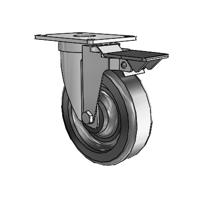 S30 Series Top Plate Stainless Steel Swivel Caster with 5 x 1.5 Phenolic Wheel and PosiLoc Brake