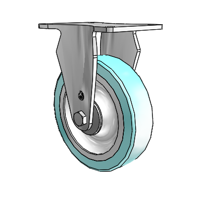S30 Series Top Plate Stainless Steel Rigid Caster with 5 x 1.25 Advantage Health Wheel