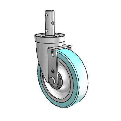 S30 Series Round Stem Stainless Steel Swivel Caster with 5 x 1.25 Advantage Health Wheel