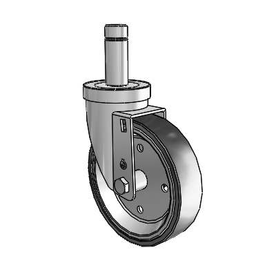 S30 Series Grip Ring Stainless Steel Swivel Caster with 5 x 1.25 Welded Disc Polyurethane Wheel
