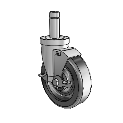 S30 Series Grip Ring Stainless Steel Swivel Caster with 5 x 1.5 Phenolic Wheel and VertiLoc Brake