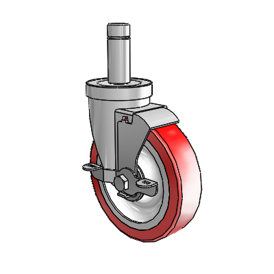 S30 Series Grip Ring Stainless Steel Swivel Caster with 5 x 1.25 Advantage Heat (Flat) Wheel and VertiLoc Brake
