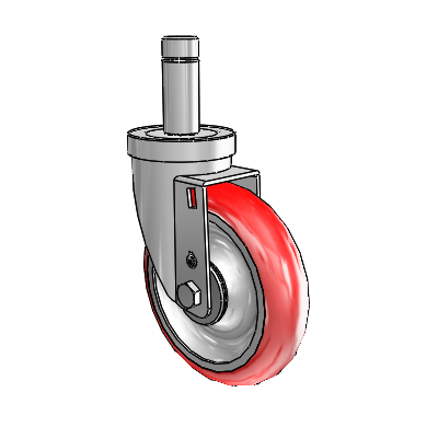 S30 Series Grip Ring Stainless Steel Swivel Caster with 5 x 1.25 Advantage Heat (Round) Wheel
