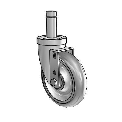 S30 Series Grip Ring Stainless Steel Swivel Caster with 5 x 1.25 PolyLock (Grey) Wheel